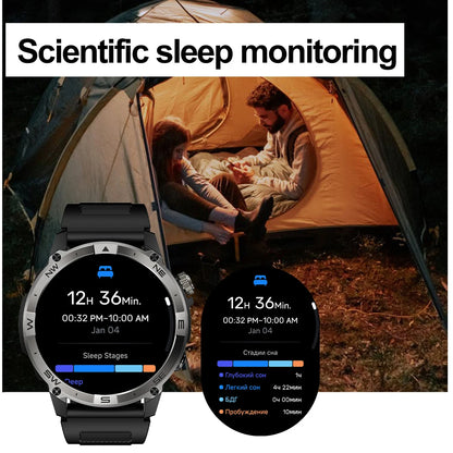 Men Smart Watch HK08 Amoled Screen BT Calling Outdoor Sports Altitude Pressure GPS Motion Positioning Compass Smartwatch