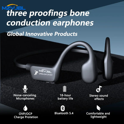MZYJBL Wireless Headphones A28 Neckband Bluetooth5.4 Bone Conduction Sport Stereo Headset ENC Noise Reduction Earphone Headphone