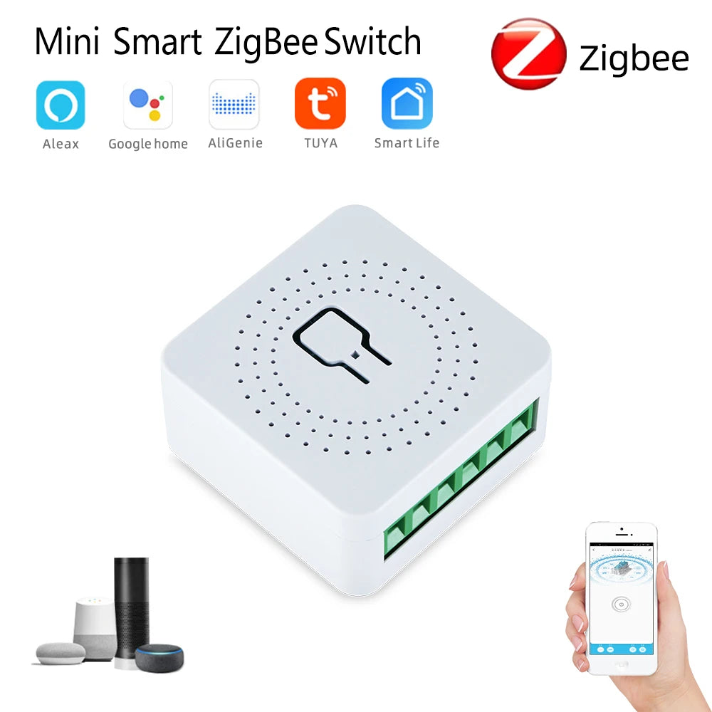 Tuya Smart Life DIY Mini Smart Light Switch Zigbee16A - Two-Way Control APP Remote Timer Compatible with Alexa & Google Home