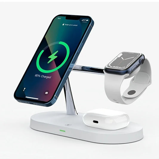 3 in 1 Magnetic Wireless Charger Stand for IPhone 15 14 13 Pro Max Apple Watch 9 8 7 Airpods Induction USB Fast Charging Station
