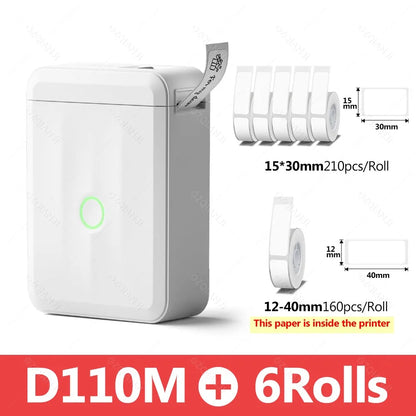 Niimbot D110 Smart Portable Label Printer Mini Pocket Thermal Sticker Maker Self-adhesive Label Papers For Office Home USE