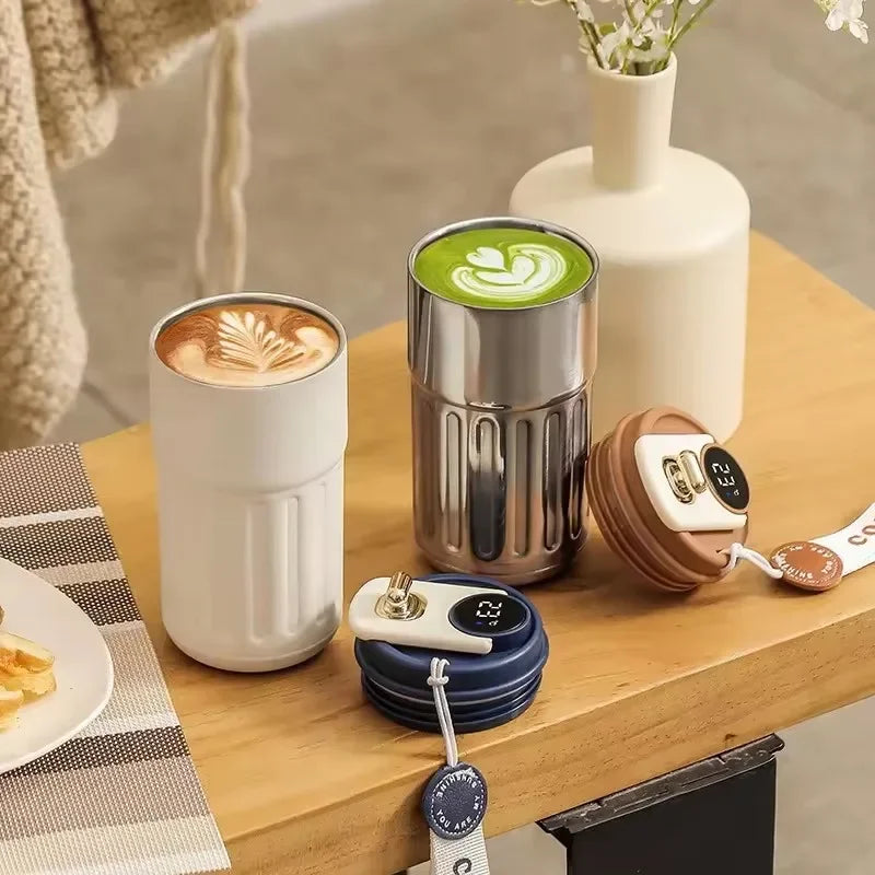 450ML Smart Thermos Bottle Digital LED Temperature Coffee Mug Stainless Steel Thermal Mug Tumbler Mug Portable Vacuum Flasks