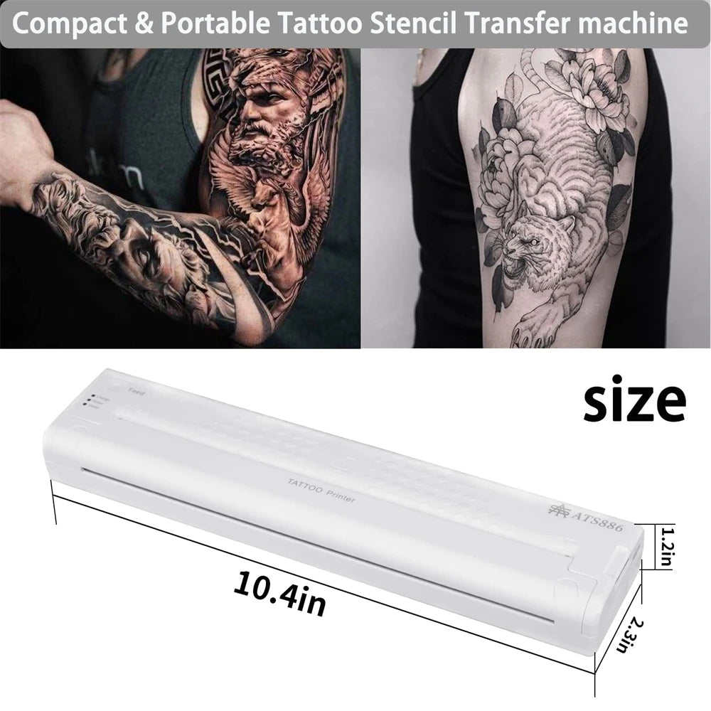 Yilong Portable Thermal Tattoo Transfer Printer Machine Bluetooth Smart Network Stencil Maker Line Drawing Photo Printing Copier