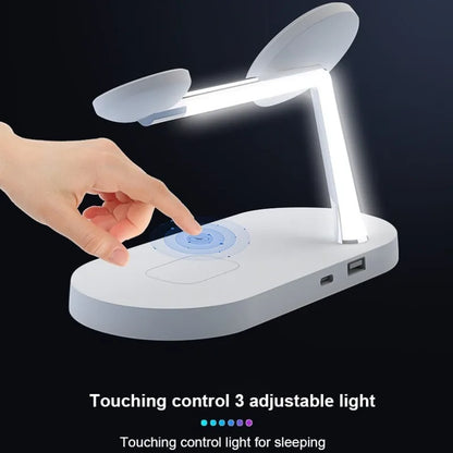 3 in 1 Magnetic Wireless Charger Stand for IPhone 15 14 13 Pro Max Apple Watch 9 8 7 Airpods Induction USB Fast Charging Station