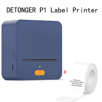 DETONGER P1 Label Maker Machine and Tape Portable Wireless Connection Label Printer Multiple Templates for Phone Pad Office Home