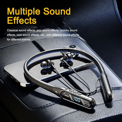 EARDECO HIFI Sound 5.4 Bluetooth Headphone Sport Neckband Earphones ACS Wireless Headphones Type-C Charging Digital Display