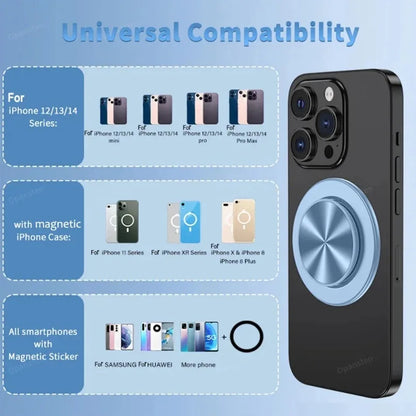 52 Magnet Magnetic Folding Mobile Phone Grip Holder Socket Pocket For Magsafe IPhone Samsung Safe Ring Finger Expanding Stand