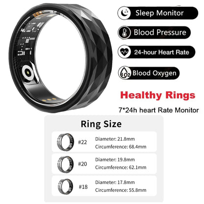 Zordai R12 For XIAOMI New Men Smart Ring Heart Rate Blood Oxygen Health Tracker Ring Exercise Records Calorie Multi Sports Mode