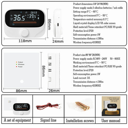 Tuya WiFi Smart Home Wireless Thermostat RF Battery Gas Boiler Water Heating Digital Temperature Controller Alexa Google Home
