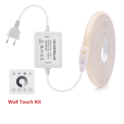 WIFI Bluetooth 220V Dimmable COB LED Strip Light Wall Touch 23key Remote 750W Controller 288LEDs Waterproof Flex Lamp Home Decor