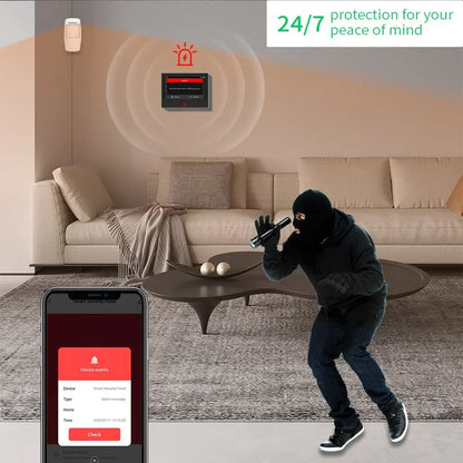 Home Alarm System 7“ Wireless WiFi 4G Tuya Smart Security Protection Kit Built-in 115dB Louder Siren 5000mAh Battery