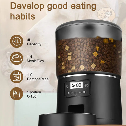 New Pet Automatic Smart feeder WIFI  Camera model intelligent graffiti APP cell phone remote Feeder for Puppy Cat