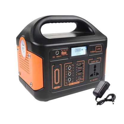 Portable Power Station 300W 500W Solar Generator 460Wh LiFePo4 Batteries 110V 220V Energy Storage Supply LED For Camping RV Trip