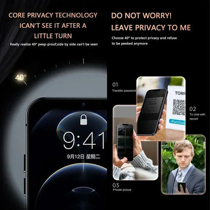 6Pcs Full Cover Privacy Screen Protector for IPhone 16 12 13 14 15 Pro Max Mini Anti-spy Glass for IPhone 11 15 PRO XR X XS Max