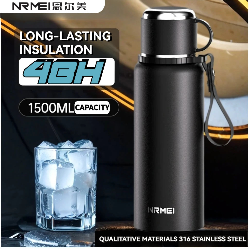 2L Thermos Insulated Water Bottle Hot Water Bottle Vacuum Flask Smart coffee drinkware cup Stainless Steel Double Wall Kettles