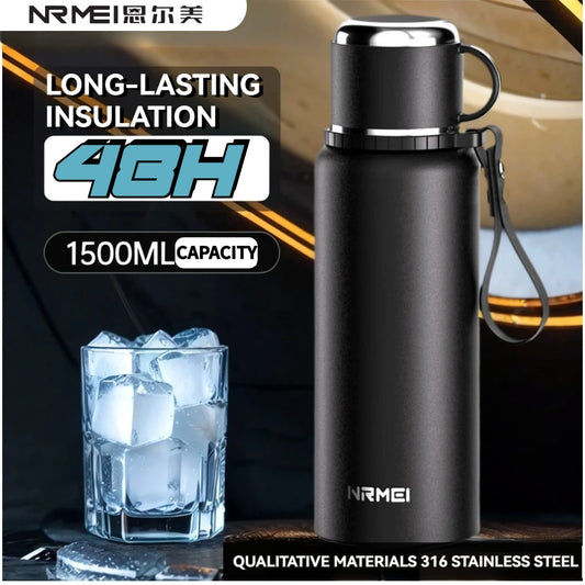 2L Thermos Insulated Water Bottle Hot Water Bottle Vacuum Flask Smart coffee drinkware cup Stainless Steel Double Wall Kettles