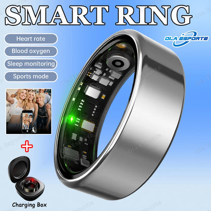 For Xiaomi Men Women Smart Ring With Charging Case Heart Rate Sleep Sport Fitness Tracker 3ATM Take Photo SmartRing Android IOS