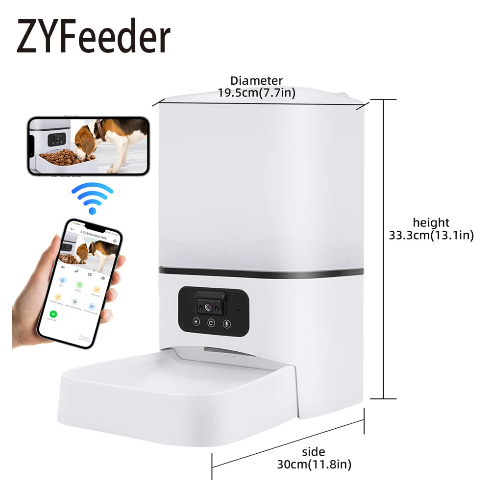 6L Large capacity Cat Smart Pet Feeder Wi-Fi & Camera Controlled  Feeder 2 million pixel  Automatic Dog & Cat Food Dispenser