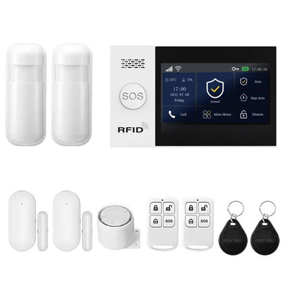 PGST WiFi 4G Tuya Smart Life Home Alarm Security System Kit Alexa Home Automation Alarm Security Protection Door Motion Sensor