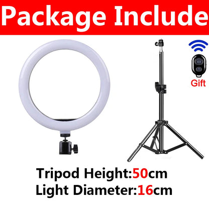 10inch Video Lights Dimmable Light Selfie LED Ring Light USB Ring Lighting Lamp With Tripod Stand To Make Youtube Ringlight Lamp