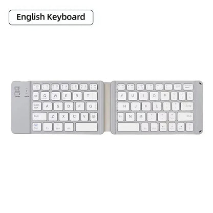 Russian/Spanish/English B033 Mini Foldable keyboard, Wireless Bluetooth Keyboard Recharger with Touchpad for Windows Android IOS