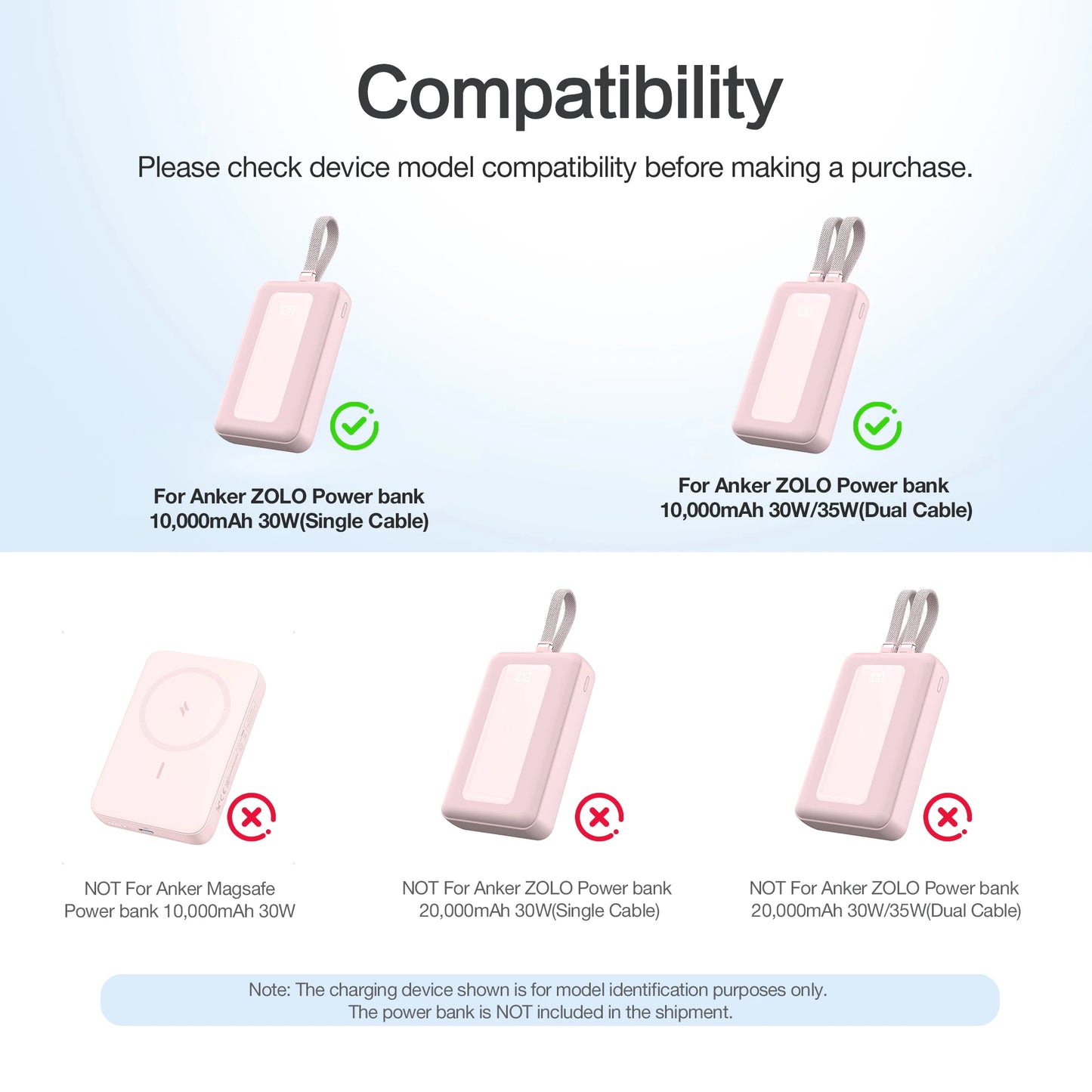 Silicone Case for Anker 10,000mAh 30W/10,000mAh 35W /20,000mAh 30W /20,000mAh 35W Power Bank Shockproof Protective Case