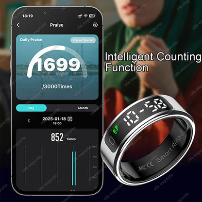 New Smart Ring R11 LED Display Screen Gesture Sweep Video Heart Rate Sleep Monitor 5ATM Waterproof Wireless Charging Rings 2025