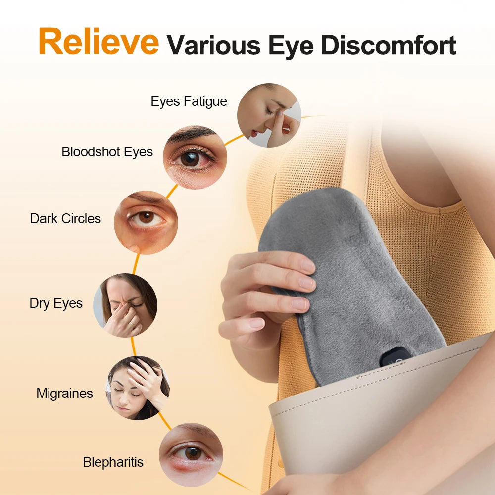 Hot Compress Eye Mask Massage Dry Eyes Relief Heated Steam Eyemask with Remote Control For Sleeping Office Smart Timing Sleep