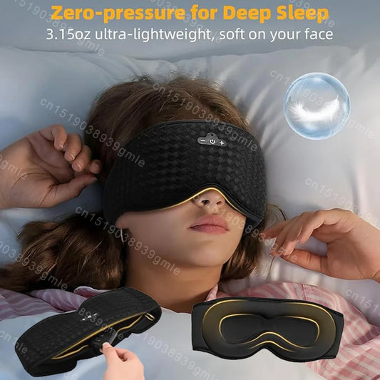 Bluetooth Music 3D Sleeping Eye Mask Wireless Headphones Breathable Light Blocking Air Travel Smart Elastic Sleep Headband