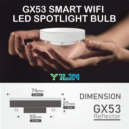 GX53 Smart LED Bulb RGBCW 12W Wardrobe Spotlight Bulb WIFI TUYA APP Control Intelligent LED Downlight Cabinet Light AC220V