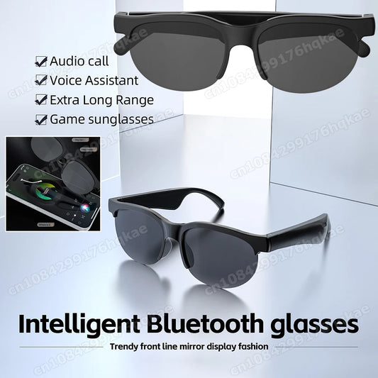 New Smart Glasses Men Bluetooth 5.3 Earphones Anti-Blu-ray Stereo headset Dual Speaker Touch Music Control Headphone Sunglasses