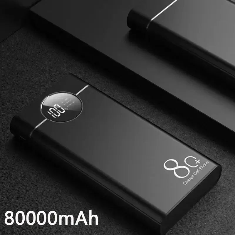 200000mAh Large Capacity Aluminum Alloy Power Bank Multi-Socket Super Fast Charging Thin Portable Power Bank 2023 New Model