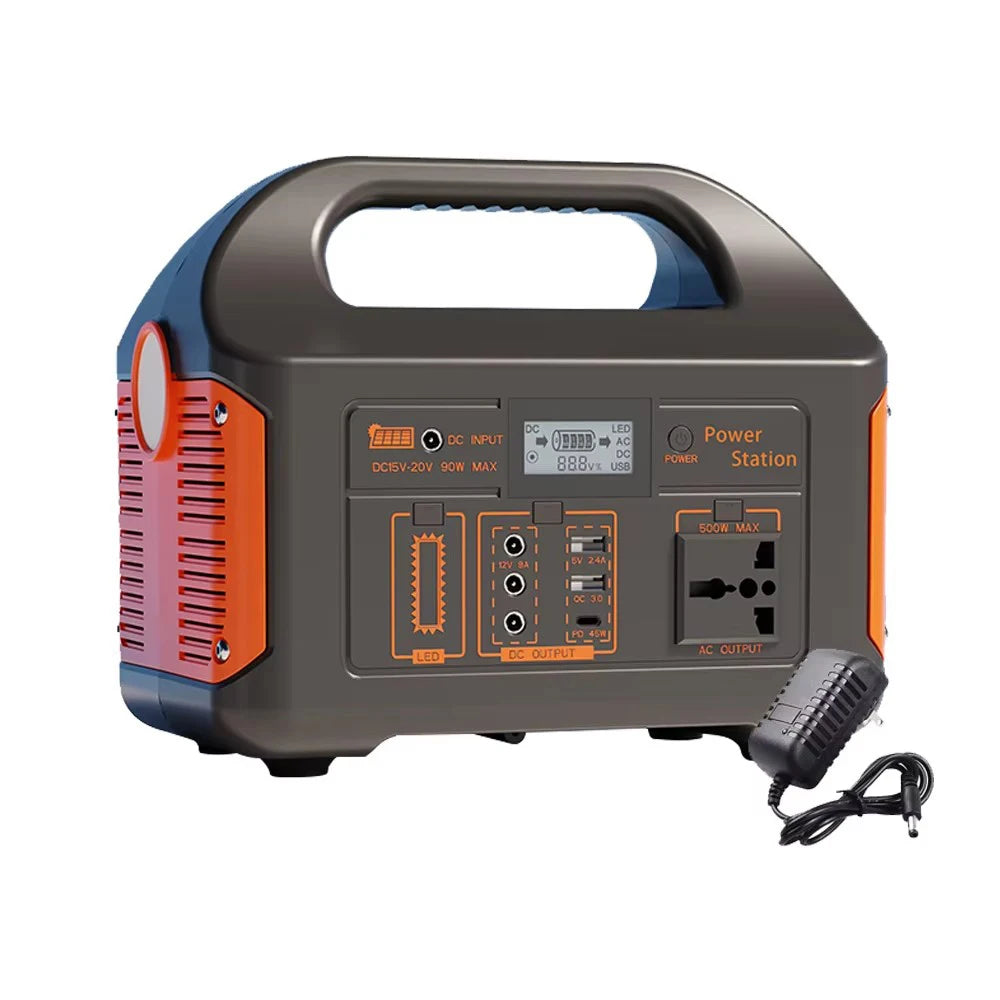 Portable Power Station 300W 500W Solar Generator 460Wh LiFePo4 Batteries 110V 220V Energy Storage Supply LED For Camping RV Trip