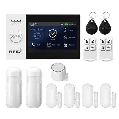 PGST WiFi 4G Tuya Smart Life Home Alarm Security System Kit Alexa Home Automation Alarm Security Protection Door Motion Sensor