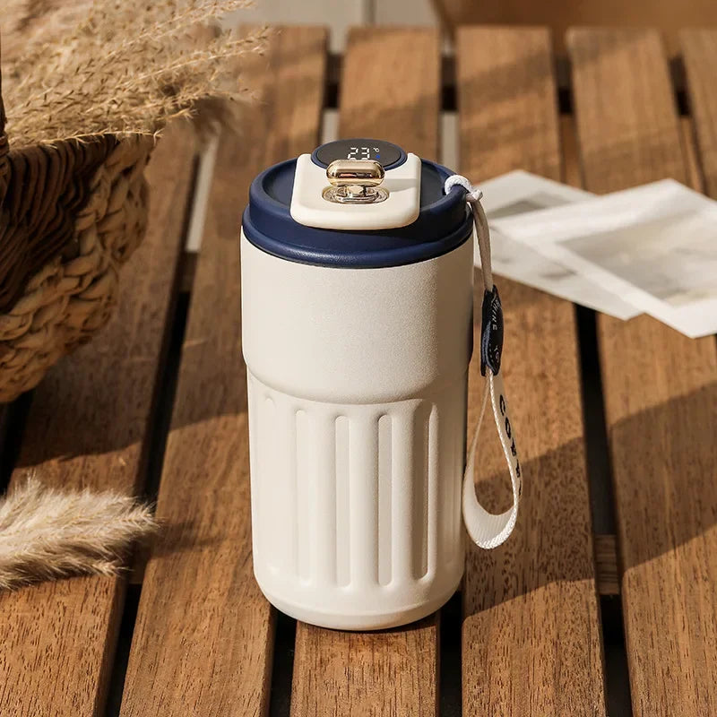 450ML Smart Thermos Bottle Digital LED Temperature Coffee Mug Stainless Steel Thermal Mug Tumbler Mug Portable Vacuum Flasks