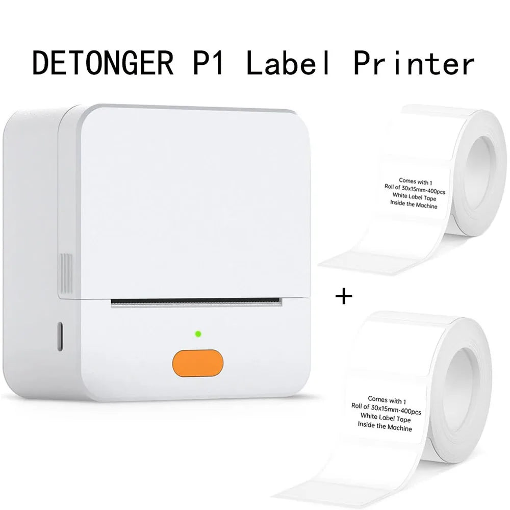 DETONGER P1 Label Maker Machine and Tape Portable Wireless Connection Label Printer Multiple Templates for Phone Pad Office Home