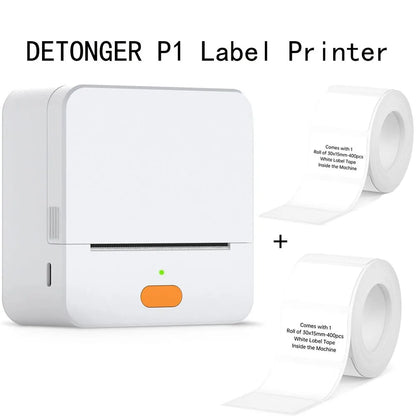 DETONGER P1 Label Maker Machine and Tape Portable Wireless Connection Label Printer Multiple Templates for Phone Pad Office Home