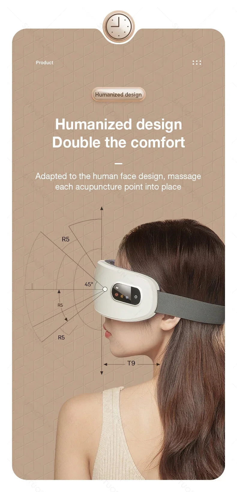 MUKASI Eye Massager with Vibration Bluetooth Music, Smart Massage Eye Mask for Eye Relax, Reduce Eye Strain, Improve Sleep
