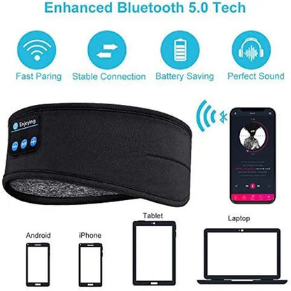 Wireless Bluetooth Earphone Sleeping Band Music Headphones Soft Elastic Comfortable Eye Mask Sleep Headset for Side Sleeper