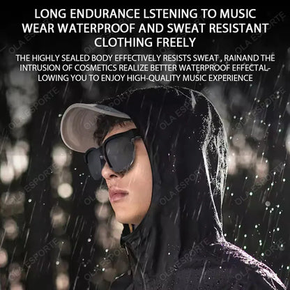 New Smart Glasses Men Bluetooth 5.3 Earphones Anti-Blu-ray Stereo headset Dual Speaker Touch Music Control Headphone Sunglasses