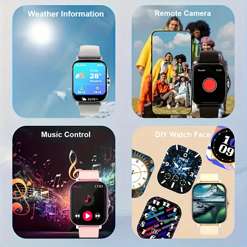 KESHUYOU 2025 Smart Watch Answer Make Call Message Preview Sport Mode DIY Dial Sleep Monitor Smart Watch for Men Women Gifts