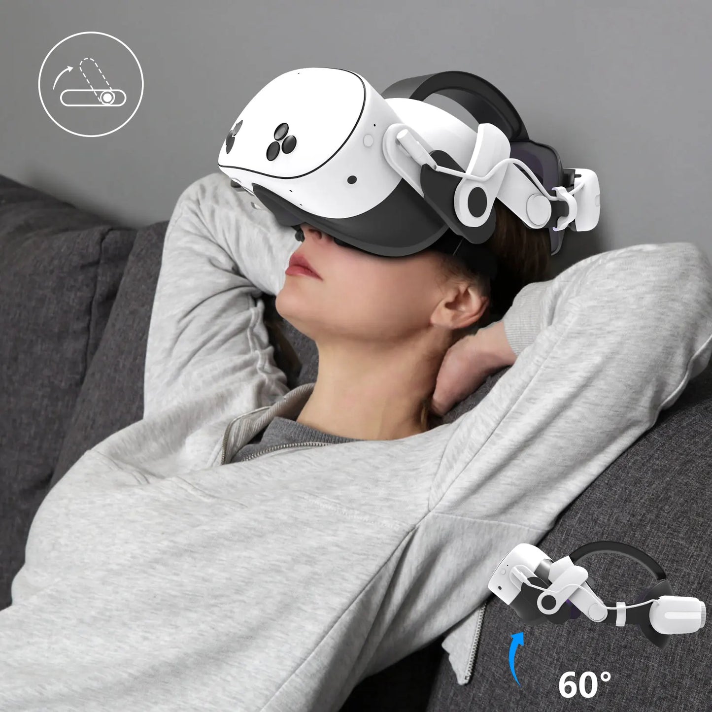 for Meta quest3/Quest 3s VR Elite Head Strap Can be used Enjoy super long battery life with a 12,000mAh capacity