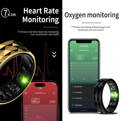 Zordai R12 For XIAOMI New Men Smart Ring Heart Rate Blood Oxygen Health Tracker Ring Exercise Records Calorie Multi Sports Mode