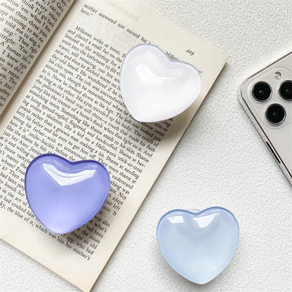 Heart Shape 3D Crystal Foldable Finger Ring Griptok Phone Holder for IPhone Samsung Support Socket Pocket Grip Tok Stand Bracket