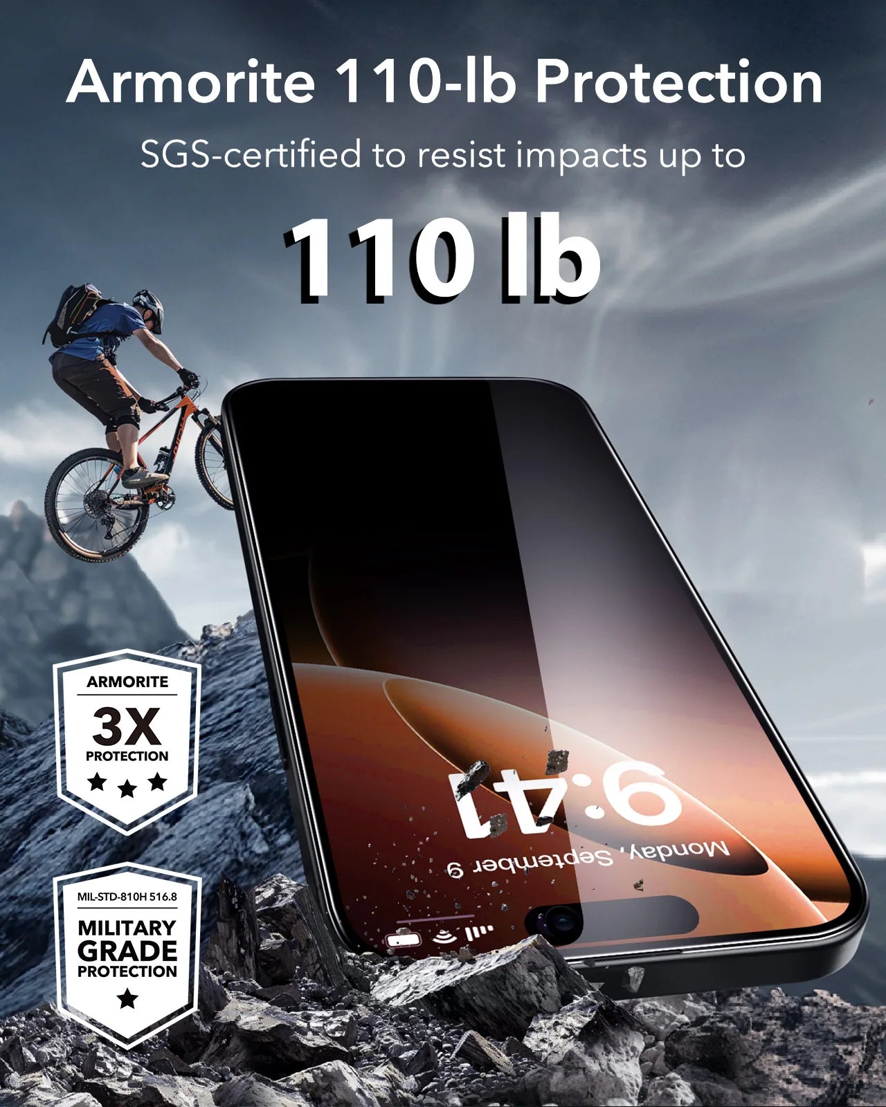 ESR 3 Pack Privacy Screen Protector for iPhone 15/14/16 Pro Max Military Grade Anti-spy Tempered Glass Film iPhone 16e/16 Plus