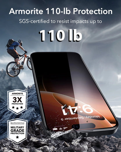 ESR 3 Pack Privacy Screen Protector for iPhone 15/14/16 Pro Max Military Grade Anti-spy Tempered Glass Film iPhone 16e/16 Plus
