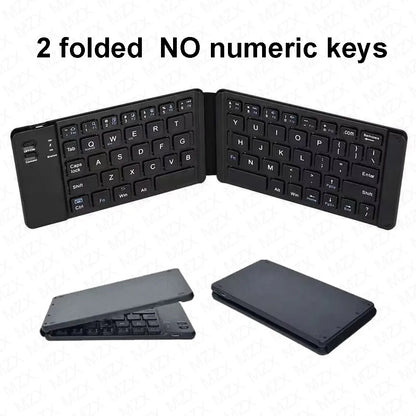 3 Foldable Wireless Keyboard Rechargeable Blutooth Folding with Numeric Keys For iPad PC Tablet Notebook Mini Wireless Keyboard