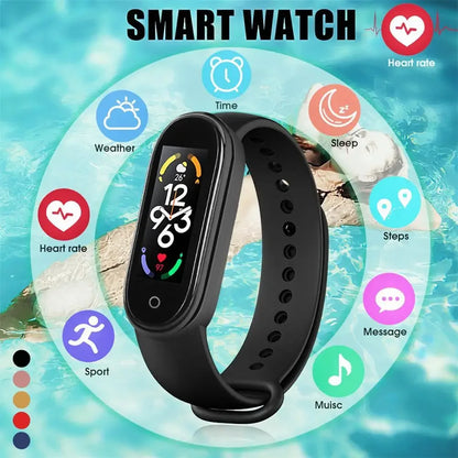 M7 Men Smart Watch Heart Rate Blood Pressure Monitor Waterproof Fitness Sports Bracelet Compatible For Android Ios