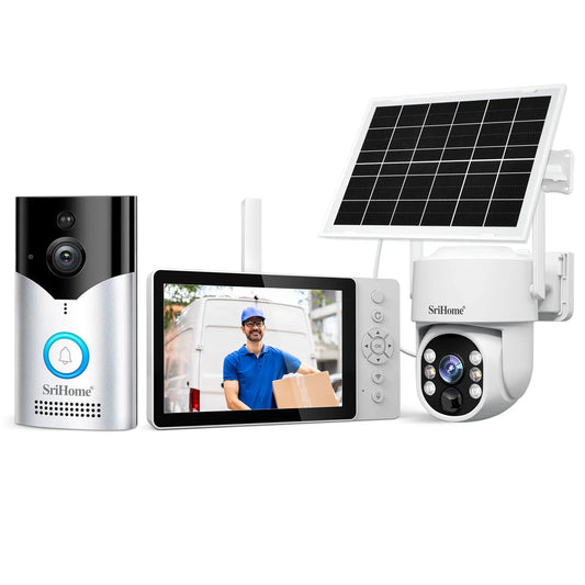 5Inch Screen 4MP 1440p Srihome APP SH054 Wireless WIFI Doorbell 120Degree Wide Angle Video Door Phone Visual Door Viewer Camera