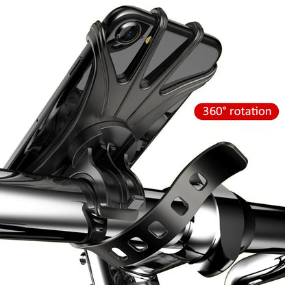 Universal Bicycle Mobile Phone Holder Rotating Silicone Bicycle Phone Holder Motorcycle Handlebar Holder For 4.0-6.0 Inch Phone